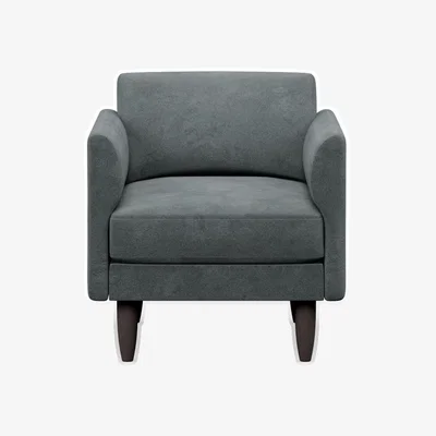 Cuckooland Hutch Rise Velvet Armchair in a Box with Curve Arms - Ink