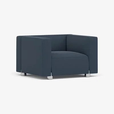The Conran Shop Barber & Osgerby Armchair Chrome & Fiord or Divina Fabric