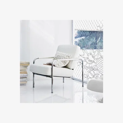 The Conran Shop Susanna Armchair Chrome Frame & White Leather