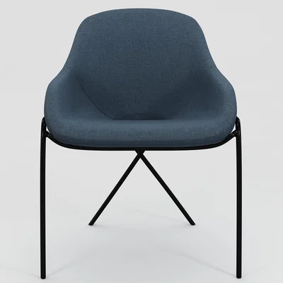 The Conran Shop Cross Leg Armchair in Navy Blue Wool