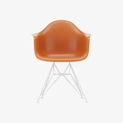 The Conran Shop DAR Plastic Armchair in Rusty Orange & White
