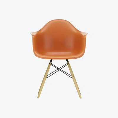 The Conran Shop DAW Plastic Armchair Rusty Orange & Golden Maple