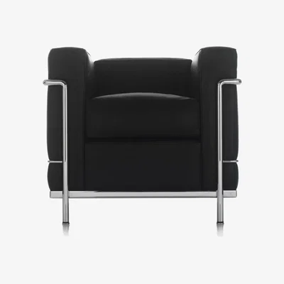 The Conran Shop LC2 Armchair Graphite Leather & Chrome