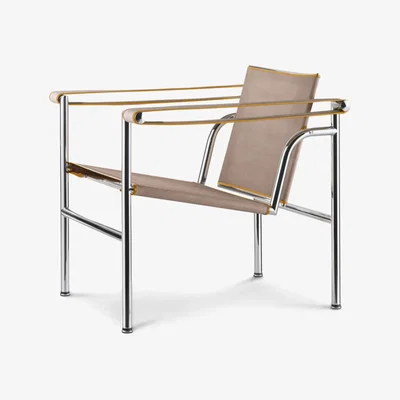 The Conran Shop LC1 UAM Armchair Ecru Canvas & Chrome