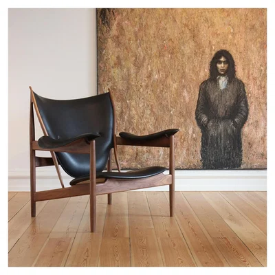 The Conran Shop Chieftain Chair Walnut & Black Leather
