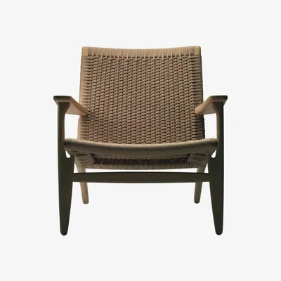 The Conran Shop CH25 Low Armchair in White Oiled Oak & Natural Paper Cord
