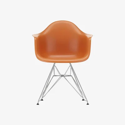 The Conran Shop DAR Plastic Armchair Rusty Orange & Chrome