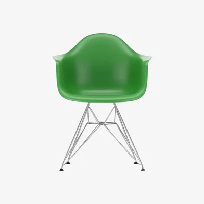 The Conran Shop DAR Plastic Armchair Green & Chrome