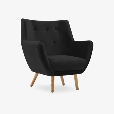 Cult Furniture £120  Off  Tally Accent Chair, Black Velvet