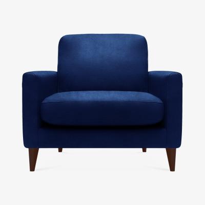 Cult Furniture Armchair Fabric and Leg Colour: Velvet, Navy Blue, Leg  Walnut