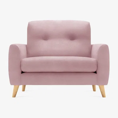 Cult Furniture Snuggler Armchair Fabric and Leg Colour: Velvet, Blush Pink, Leg  Natural