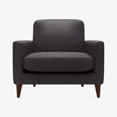 Cult Furniture Armchair Fabric and Leg Colour: Woven Wool, Charcoal Grey, Leg  Walnut