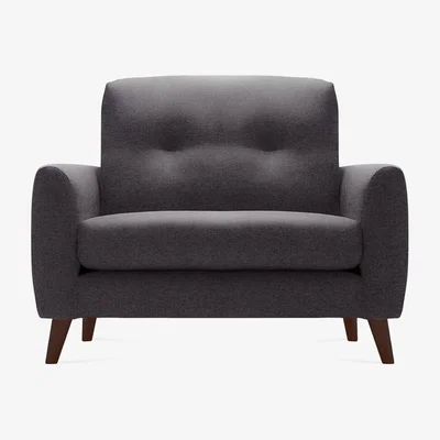 Cult Furniture Snuggler Armchair Fabric and Leg Colour: Woven Wool, Charcoal Grey, Leg  Walnut