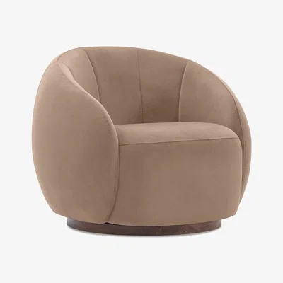 Cult Furniture Emile Swivel Armchair, Taupe Sustainable Velvet