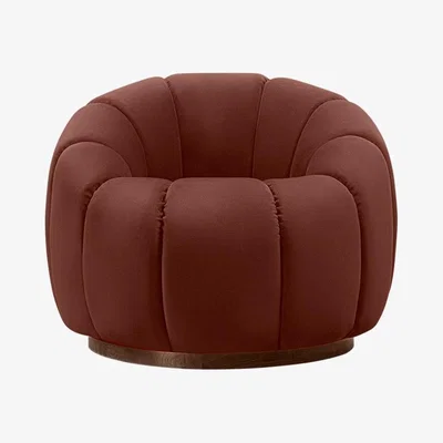 Cult Furniture Ivy Swivel Armchair, Rust Sustainable Velvet