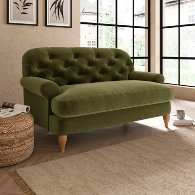 Dunelm Canterbury Luxury Velvet Snuggle Chair Luxury Velvet Olive