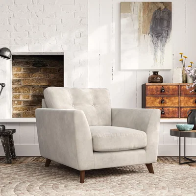 Dunelm Peyton Armchair Aqua Clean Chenille Sandstone
