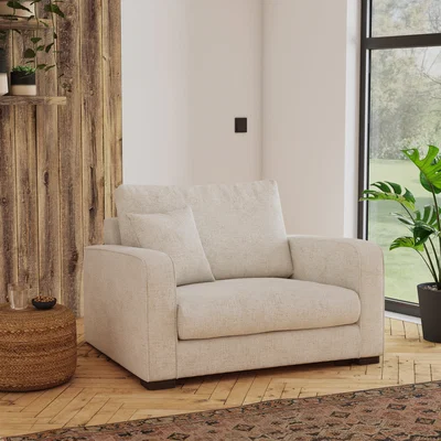 Dunelm Carson Chunky Chenille Snuggle Chair Pebble