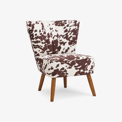 Dunelm Rocco Cow Print Cocktail Chair Natural