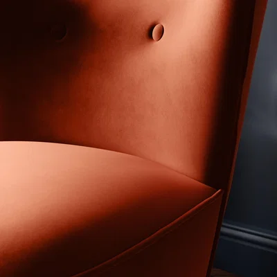Dunelm Eliza Velvet Cocktail Chair Orange Umber