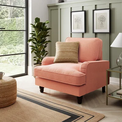 Dunelm Beatrice Tonal Chenille Armchair Tonal Chenille Clay