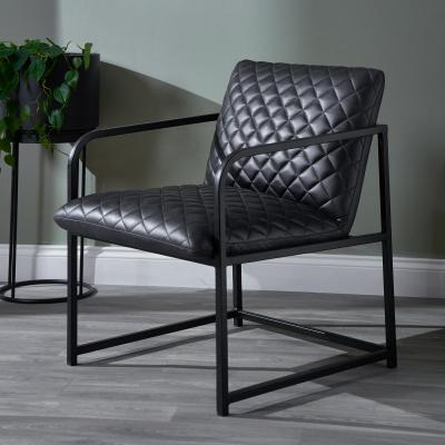 Dunelm Marchetti Leather Armchair Steel