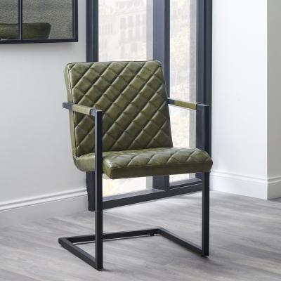 Dunelm Vittorio Leather Armchair Sage