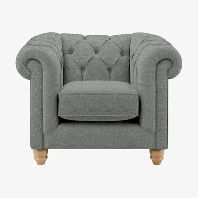 Dunelm Harrogate Chesterfield Armchair Colton Grey - Grade B