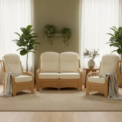 Dunelm Desser Vale Rattan 2 Seater Sofa & 2 Chairs Set