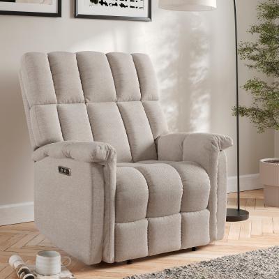 Dunelm Spencer Chenille Power Recliner Armchair, Natural Natural