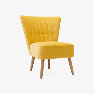 Dunelm Isla Velvet Cocktail Chair - Citrus Yellow