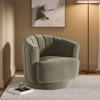 Dunelm Carmen Quilted Velvet Swivel Chair