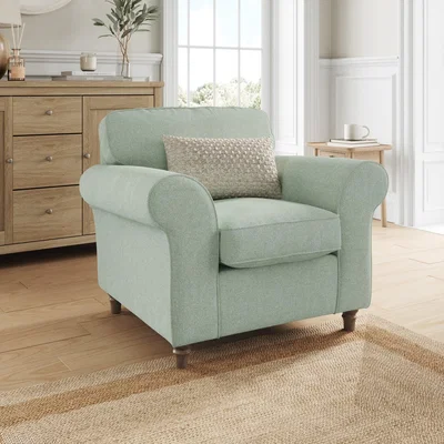 Dunelm Flori Armchair, Soft Chenille Seafoam