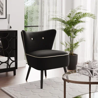 Dunelm Eliza Contrast Velvet Chair Black