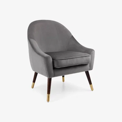 Dunelm Elliot Velvet Cocktail Chair Grey