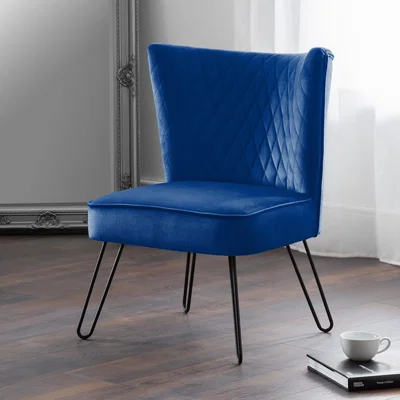 Dunelm Lisbon Velvet Chair Blue