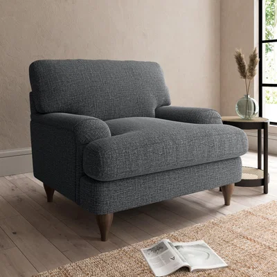 Dunelm Darwin Slub Cotton Blend Armchair Slub Cotton Black