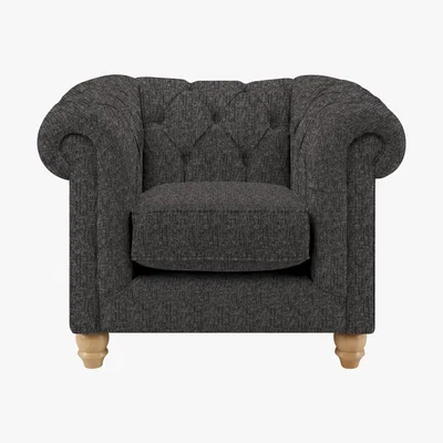 Dunelm Harrogate Chesterfield Armchair Alpha Charcoal