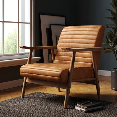 Dunelm Quinn Faux Leather Chair Tan Tan