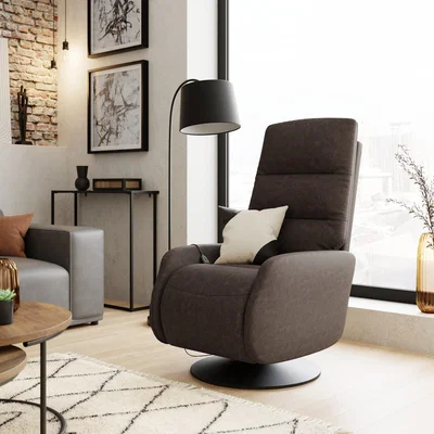 Dunelm Lincoln Microsuede Electric Swivel Recliner Chair Grey