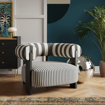 Dunelm Fallon Woven Stripe Bolster Accent Chair