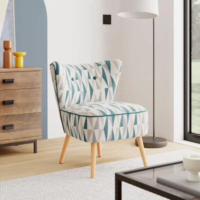 Dunelm Eliza Triangle Jacquard Chair Peacock