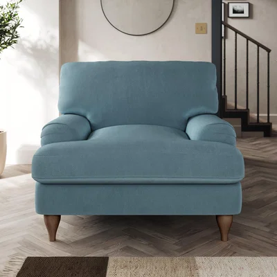 Dunelm Darwin Armchair Cosy Velvet Pacific