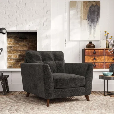 Dunelm Peyton Armchair Luxury Chenille Charcoal