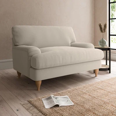 Dunelm Darwin Luxury Velvet Snuggle Chair Luxury Velvet Natural