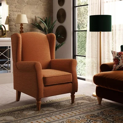 Dunelm Oswald Self Assembly Chenille Chair Orange