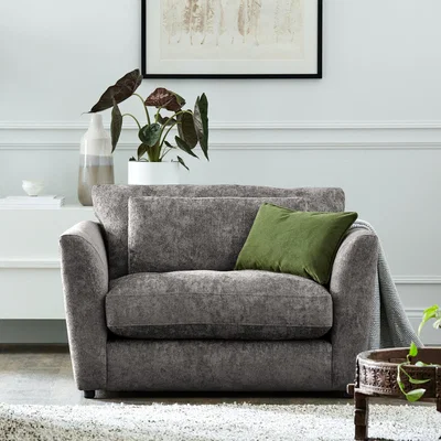 Dunelm Esther Chenille Snuggle Chair Silver