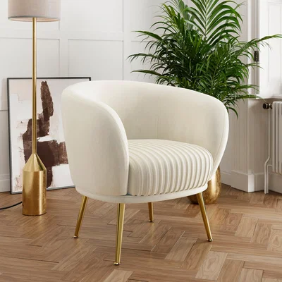 Dunelm Bella Velvet Cocktail Chair Velvet Ivory