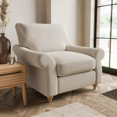 Dunelm Salisbury Luxury Velvet Armchair Luxury Velvet Natural