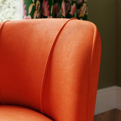 Dunelm Elsie Velvet Cocktail Chair, Ginger Ginger